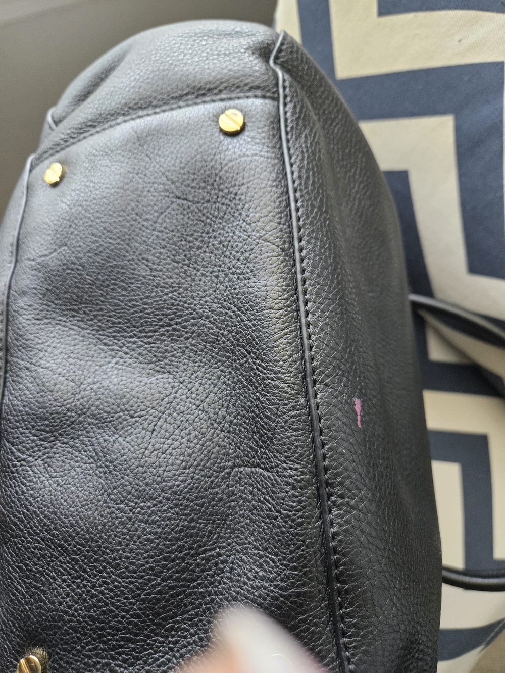 Tory Burch Black Leather Satchel with Gold Logo 13l X 10w - Picture 7 of 16